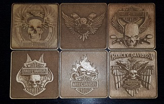 Wood Veneered Coaster Set